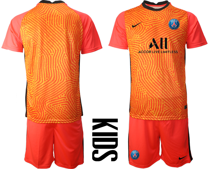 2021 Paris Saint-Germain red goalkeeper kids soccer jerseys